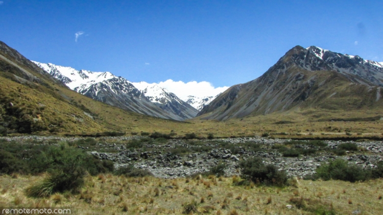 Looking up Macaulay Valley over Lower Tindill Stream