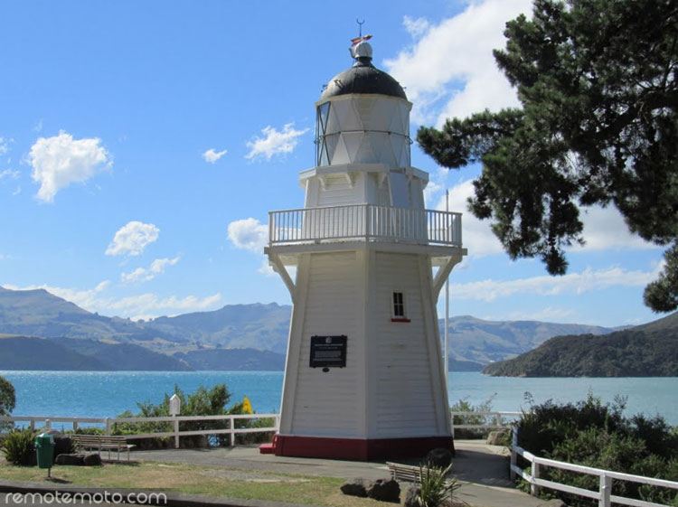 The Akaroa Lighthouse Preservation Society moved the lighthouse from the Akaroa heads to its present location on Beach Road 2 August 1980. Today a roster of volunteers 'man' the light house to enable the public to visit and view this iconic historic Akaro