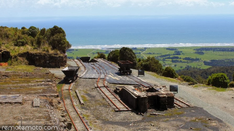 Where the Denniston Incline Brake Head once stood and controlled the movement of coal wagons up and down the rail tracks