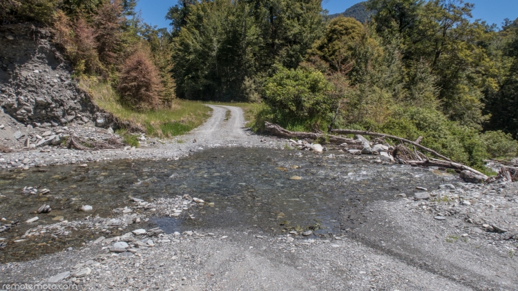 Looking up Plamer Road over the ford