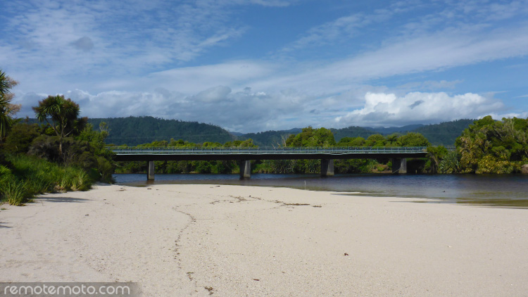 Karamea-Kohaihai Road bridge over the Oparara River just up from the estuary